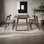 Matte gray solid wood rectangular dining table set