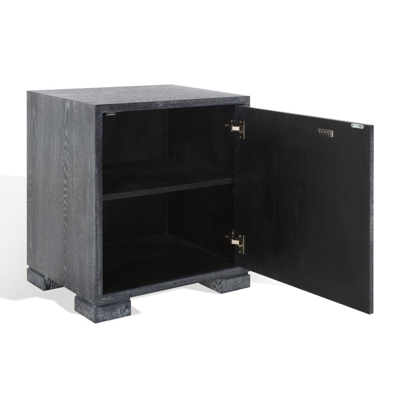 Commode d'appoint Hamlig, Chêne noir cérusé / argent