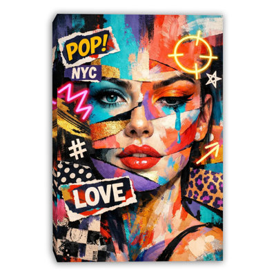 Pop Expression Wrapped Canvas Wall Art