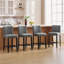 Tabouret de bar et de comptoir rembourré avec structure en bois massif, ensemble de 3-104093393-122430101-134275028