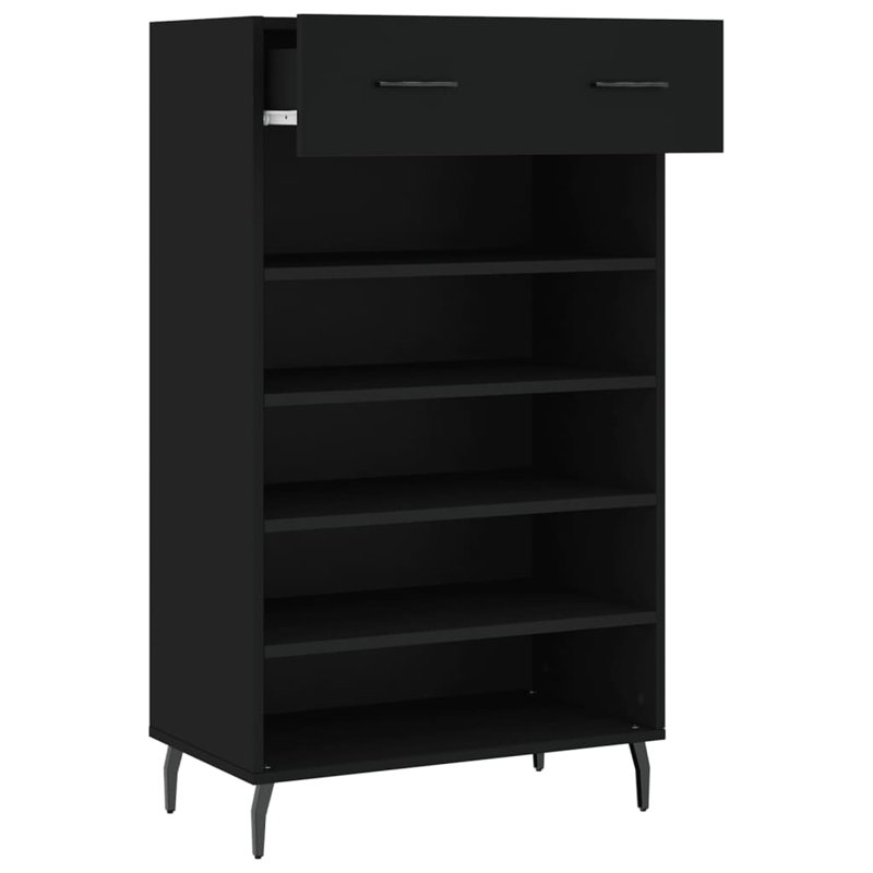 Malekai 10 Pair Shoe Storage Cabinet, Black