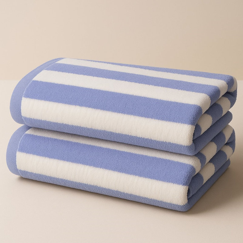 Serviette de plage absorbante 100% coton Vaurna Beach Luxury Resort - Pervenche 2 PAQUET, Pervenche