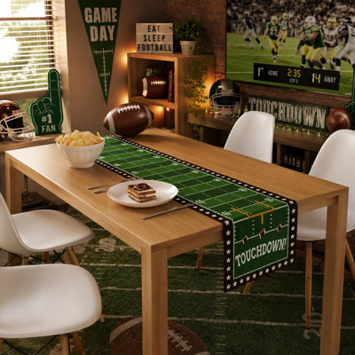 Décorations de fête de football - Chemin de table pour jeu Super Bowl 2027 | Décoration de fête de football, accessoires, accessoires, décoration de table d'anniversaire à thème pour la cuisine de la maison, salle à manger
