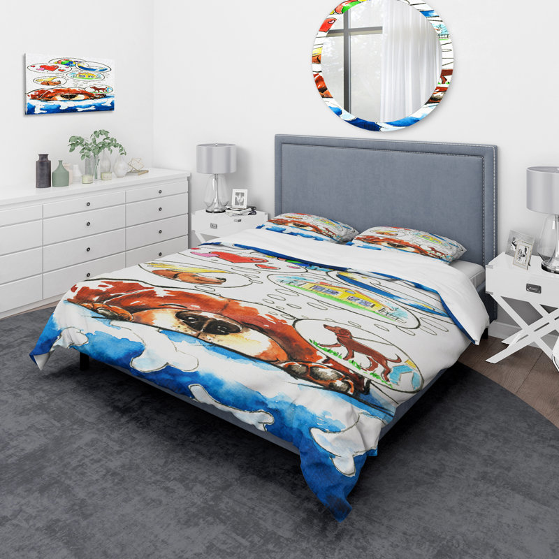 Ensemble de housse de couette Dog Dreams - Children Art - Microfibre de polyester