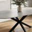 Gemala Modern Grey Dining Table with Black Crossed Metal Legs-1554525198