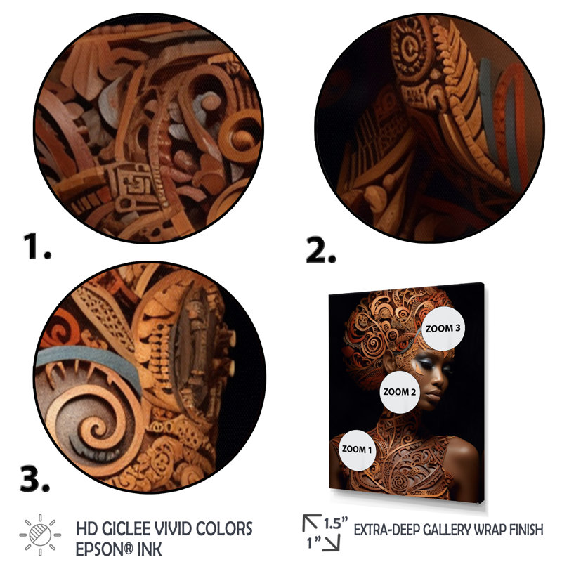 Exquis modèle d'art africain - reproduction, H 32 po x l 16 po x P 1 po, Cadre photo blanc