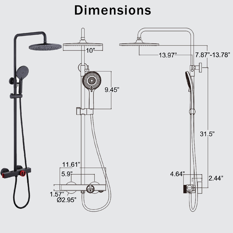 Complete Shower System with Rough in-Valve