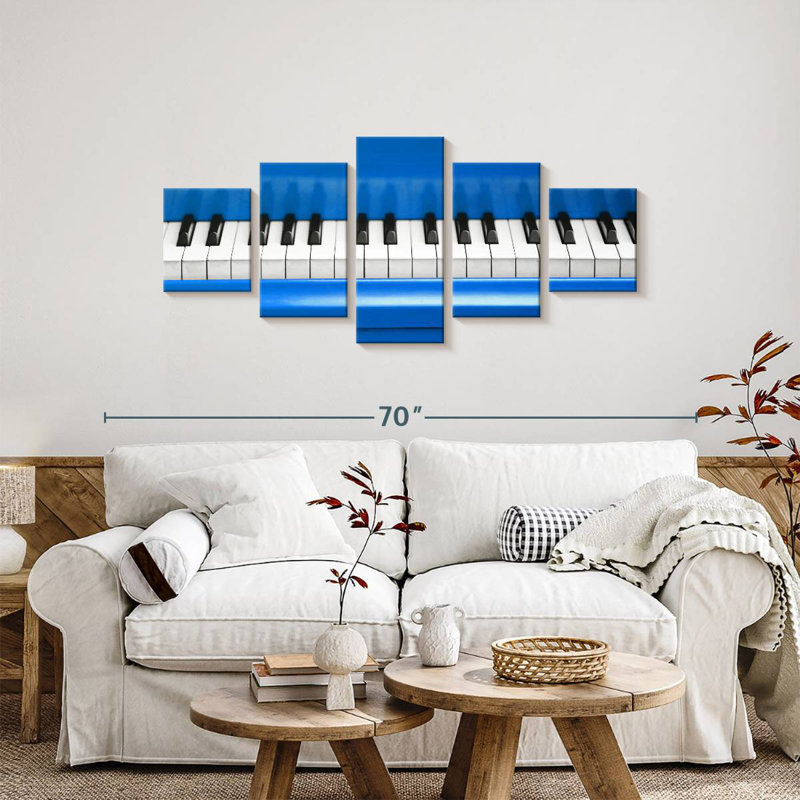 Piano bleu, H 24 po x l 55 po