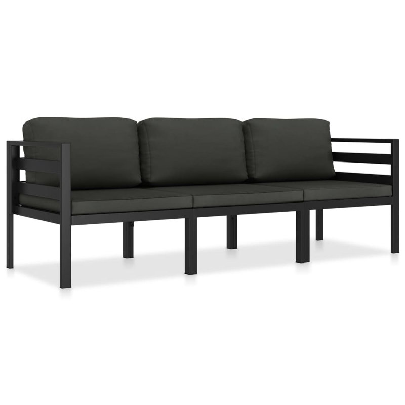  Ensemble de salon de jardin léger en aluminium anthracite moyen