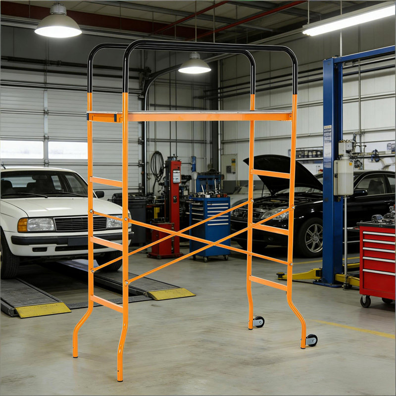4-Step Steel Scaffold with Wheels