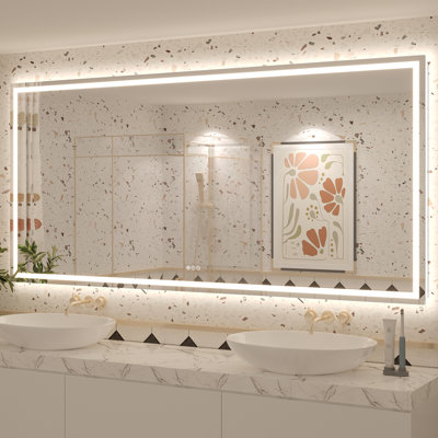 Molly Framelss or Framed LED Anti-Fog Tempered Glass Wall Bathroom Vanity Mirror - UL Certified