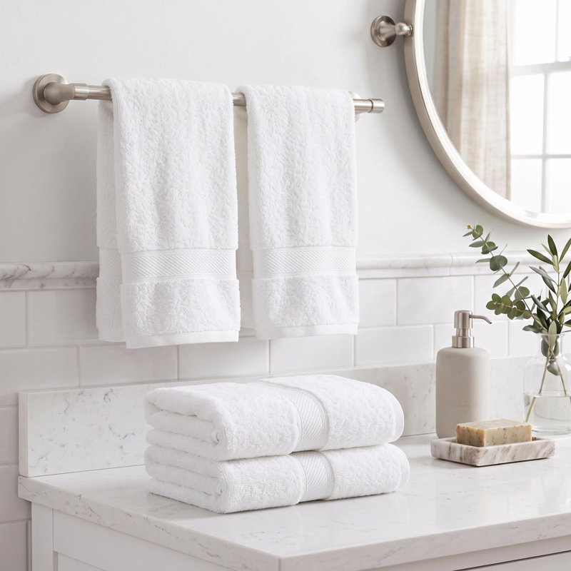 Coton luxueux et hautement absorbant Renata, Blanc