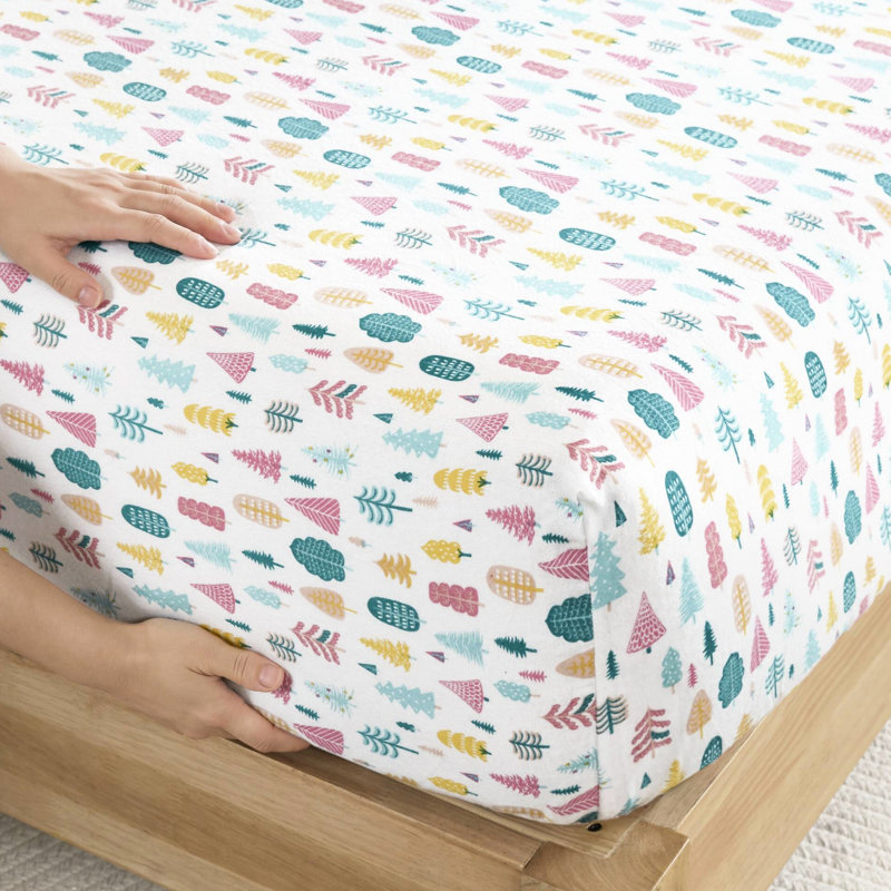 Grand drap en flanelle de coton avec 4 pièces