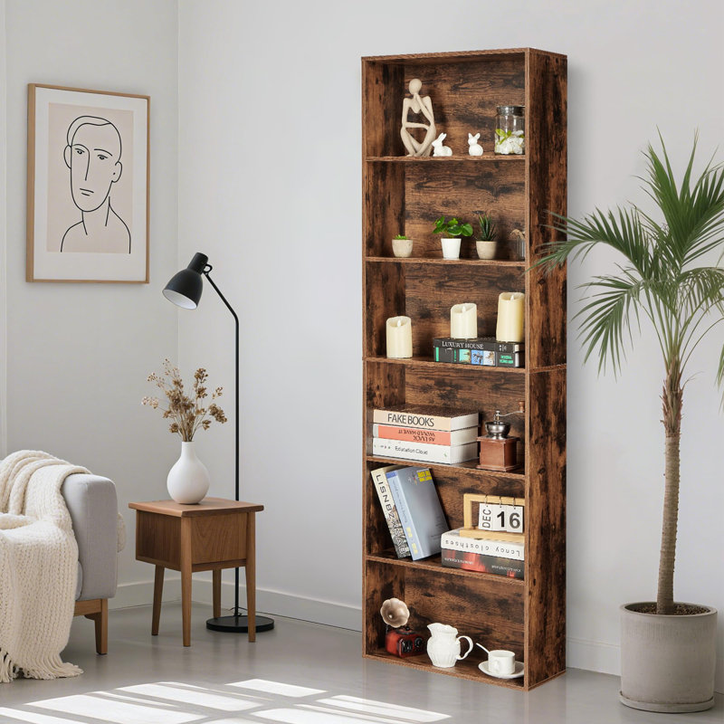 181.4cm H x 54.9cm W Standard Bookcase, Brown