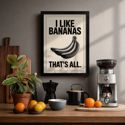 I Like Bananas Typography - Framed Print