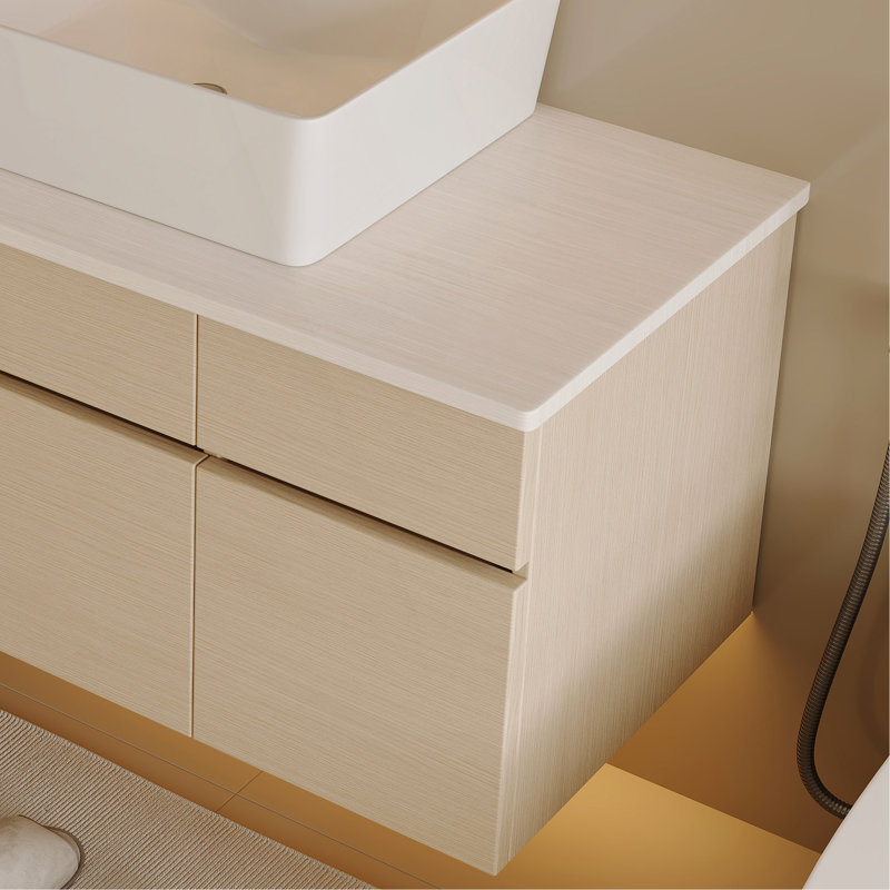 Petit meuble-lavabo flottant simple 31,5 pouces avec lavabo