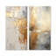 «Modern Coastal Beige And Gold River - Coastal Ocean», ensemble de 2 impressions sur toile-1487518227-1487518224