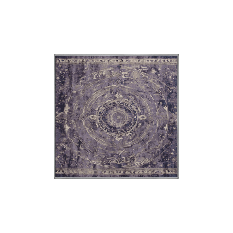 Machine Washable Pink Area Rug, Square 7'