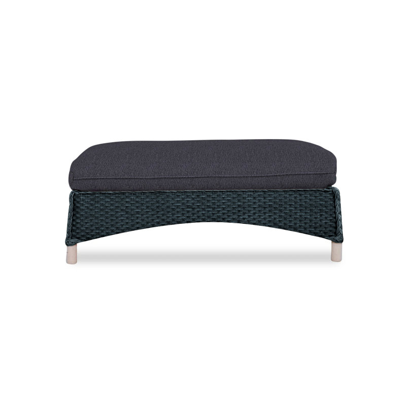 Mandalay Outdoor Ottoman, Decorline Navy, Mink