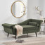 Calix 69'' Modern Contemporary Upholstered Chaise Lounge with Scroll Arms and Birch Wood Tapered Legs