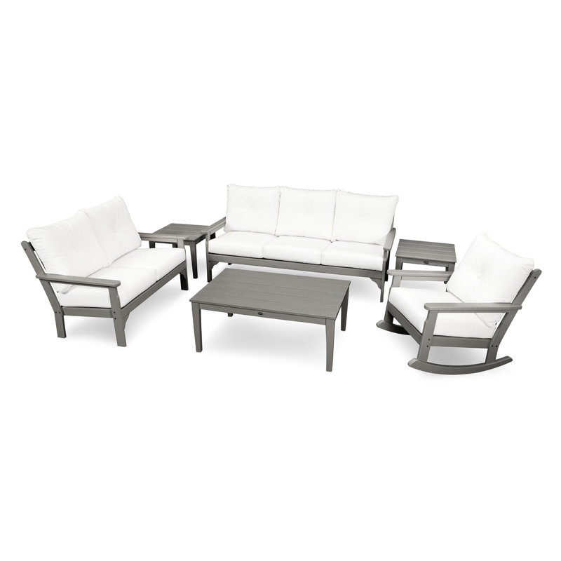 Vineyard 6-Piece Deep Seating Set, Slate Gray, Natural