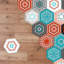 Décalcomanie de plancher hexagonales et carreaux