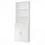 Armoire de salle de bain, armoire de rangement pour salle de bain, armoire avec deux portes et tiroirs, tablette réglable, tablette ouverte à trois couches, panneau de fibres à densité moyenne