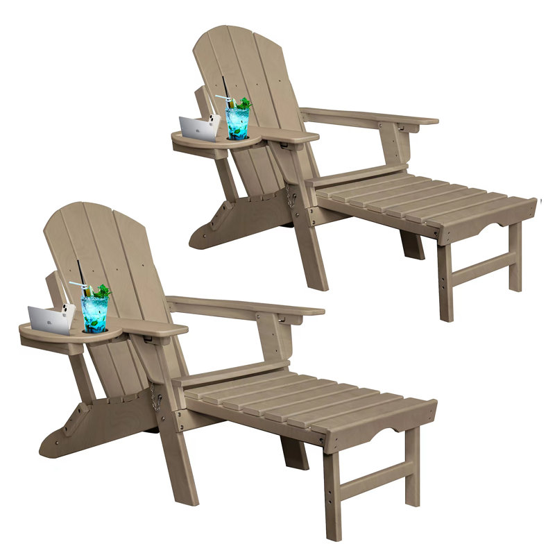 Chaise Adirondack pour l'extérieur Hdpe, Brun