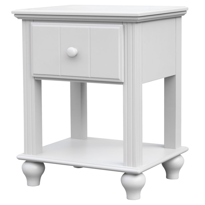 Abacoa Eoin Single Drawer Nightstand, White