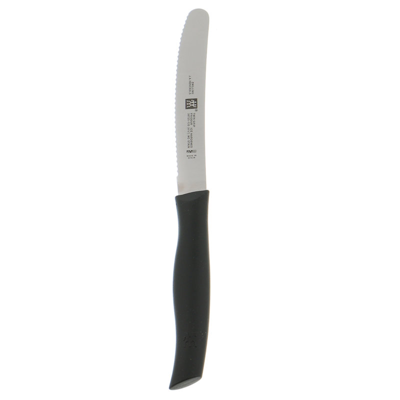 Zwilling Twin Grip 4.53-inch Serrated Utility Knife, Black