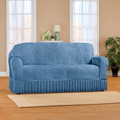 Textured Leaf Design Ruffled Skirt Slipcover