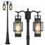 Lampadaire d'extérieur moderne à 2 têtes, lampadaire câblé pour l'extérieur, poteau en métal, éclairage extérieur avec abat-jour en verre d'eau pour patio, cour, allée, allée