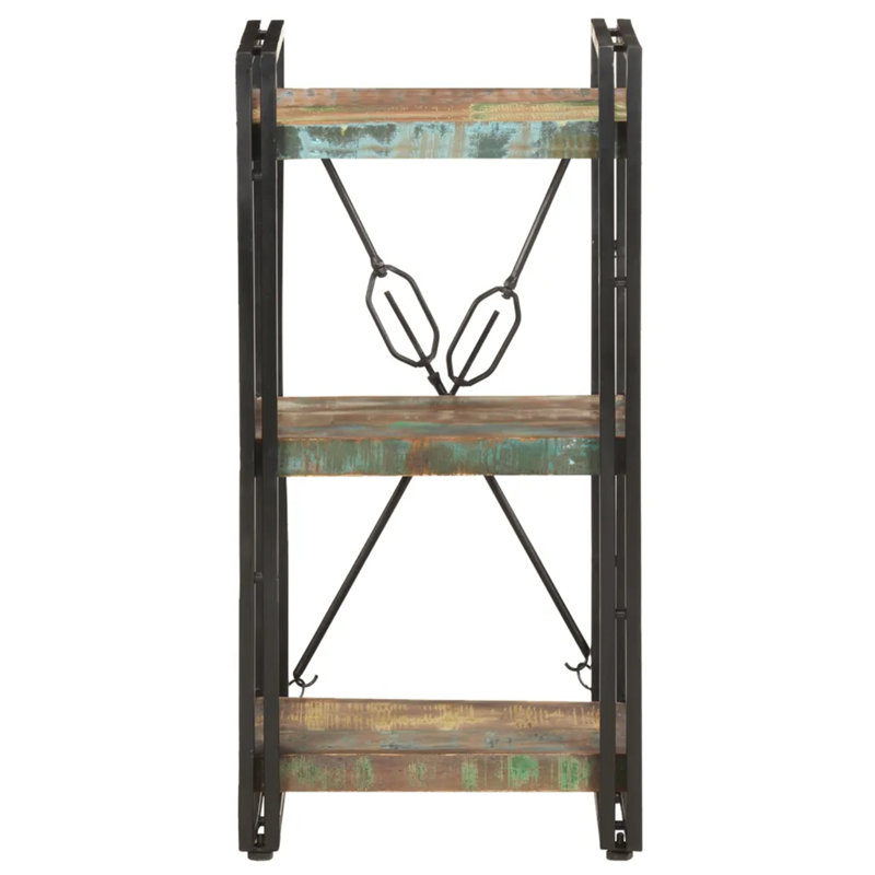 Mayhill 80cm H Steel Etagere Bookcase, Rustic Brown, 80cm H x 60cm W x 30cm D