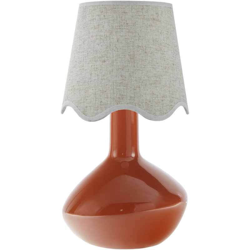 Lampe de table d'appoint Terae, Orange brûlé, Beige