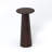 Solid Wood Round Drink Table - Walnut Finish, Sculptural Pedestal Accent / Martini Table, No Assembly - Enteka