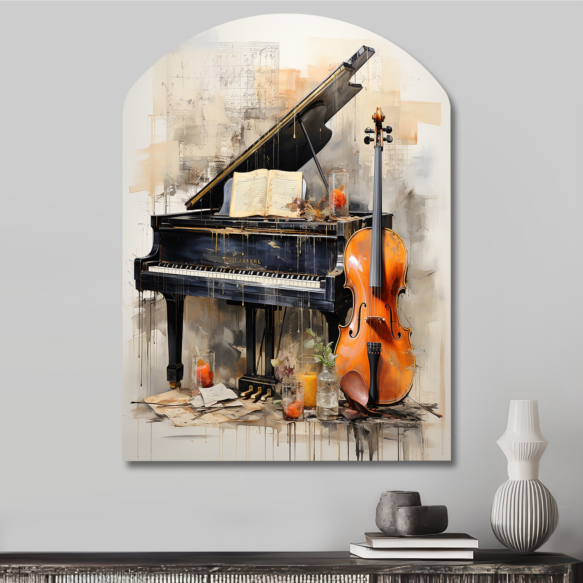 Lark Manor Oakhaven - Music Arch Shape Assymterical Metal Wall ...