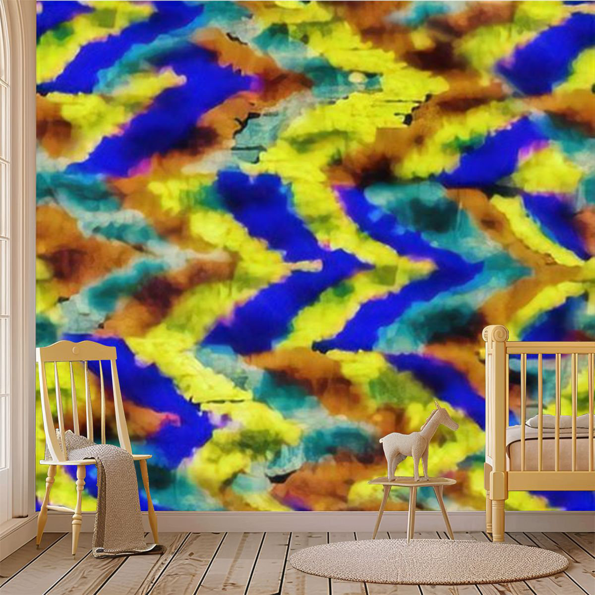 Mercer41 Peel and Stick Canvas Wallpaper Wall Mural Black Ikat Seamless ...