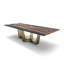 Stheno Walnut Double Pedestal Dining Table-513017157