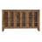 Console Olum 73 pouces, portes en verre, 2 niveaux, bois massif brun