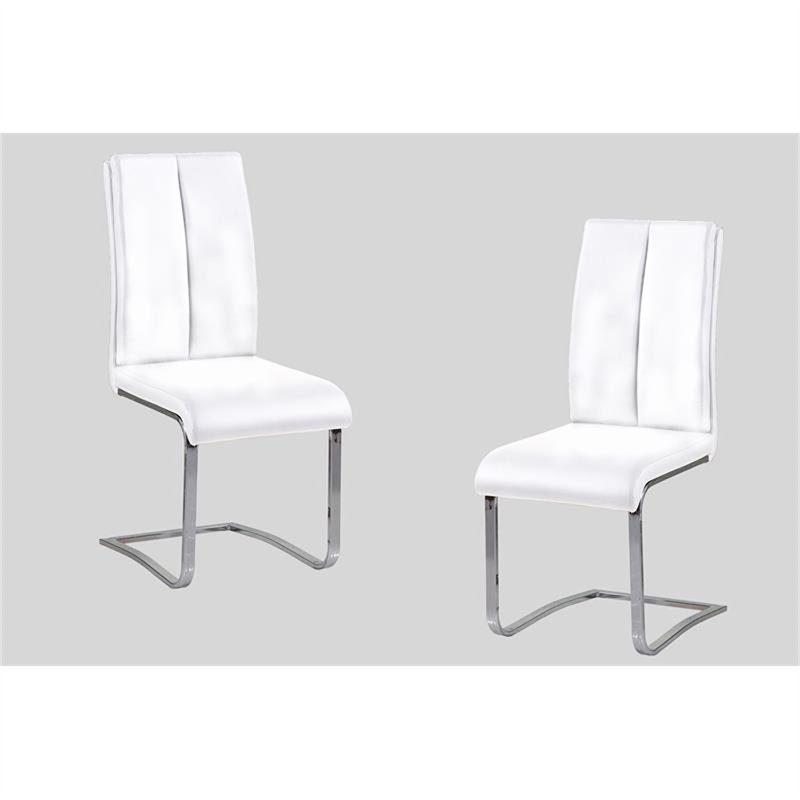 Black Faux Leather Upholstered Dining Chair Set Of 2(Only Dining Chairs), White