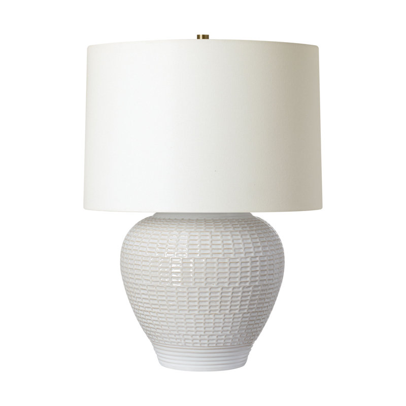 Lauren Ralph Lauren Marcel 1 Light Bedroom Home Office Living Room Lamp In New Finish With White Linen Shade, White