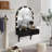 Floating Makeup Vanity Desk With Mirror & 3-Color Lights, Wall Dressing Table With Power Outlet, Compact Vanity, Large Storage-1570006209