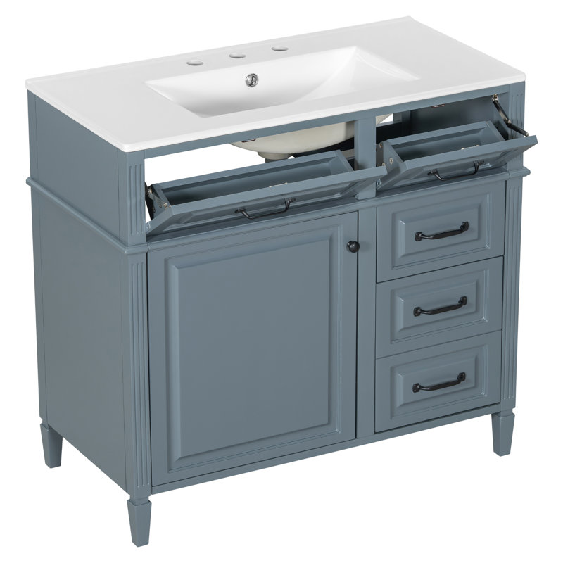 36'' Single Bathroom Vanity, Blue Gray