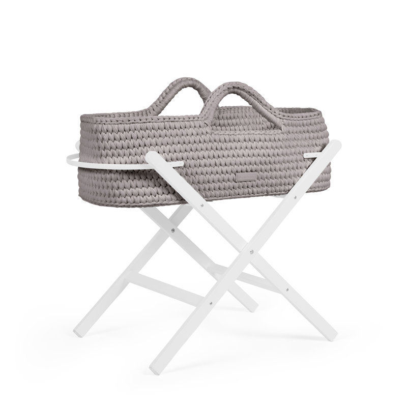Nova Moses Basket & White Stand, Tawny