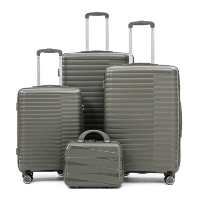 4-Piece Spinner Luggage Set with Cosmetic Case & Telescopic Handle