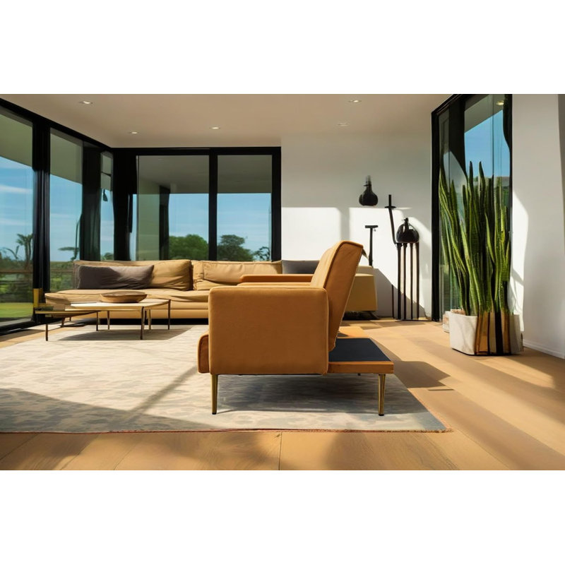 Kalvi 75'' Velvet Sofa, Ginger Velvet