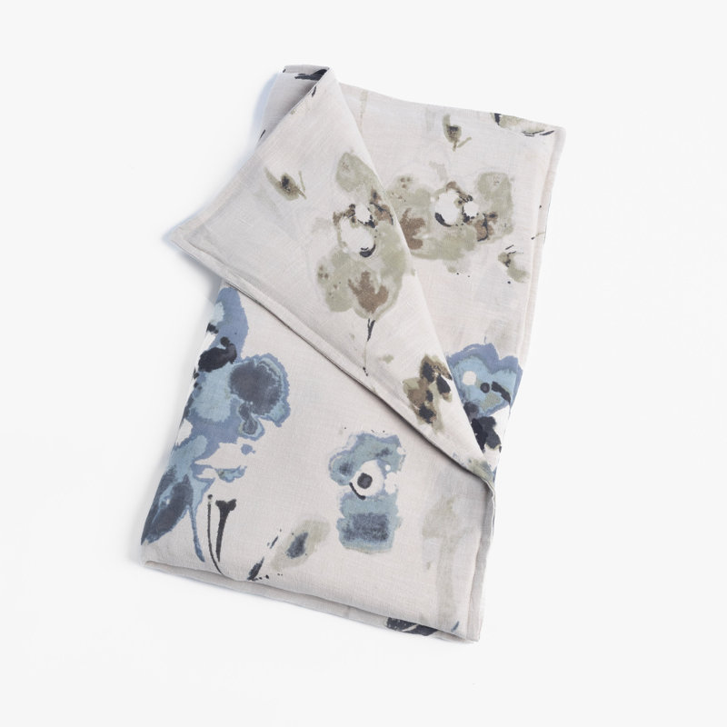 Chatteel, shampooing, pierre à chaux, roi, Taie décorative de très grande taille, Motif floral bleu / blanc
