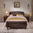Velvet Upholstered  Bed  with Wingback Headboard-1987845051