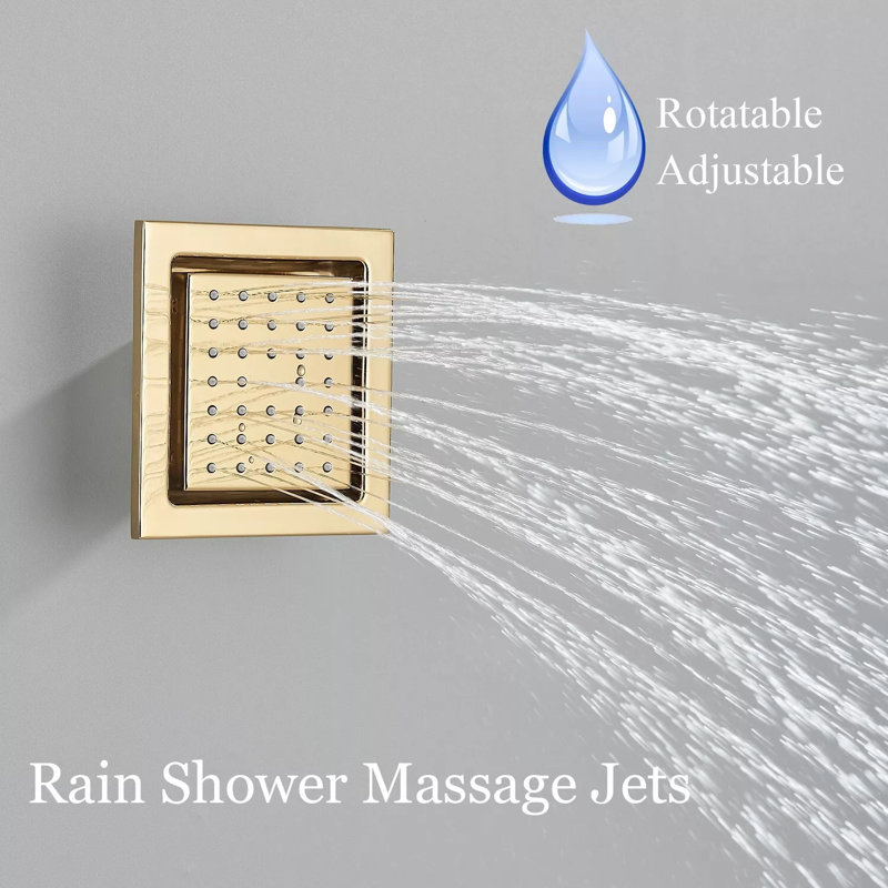 Ensemble de 4 jets de douche à jets ajustables, Or