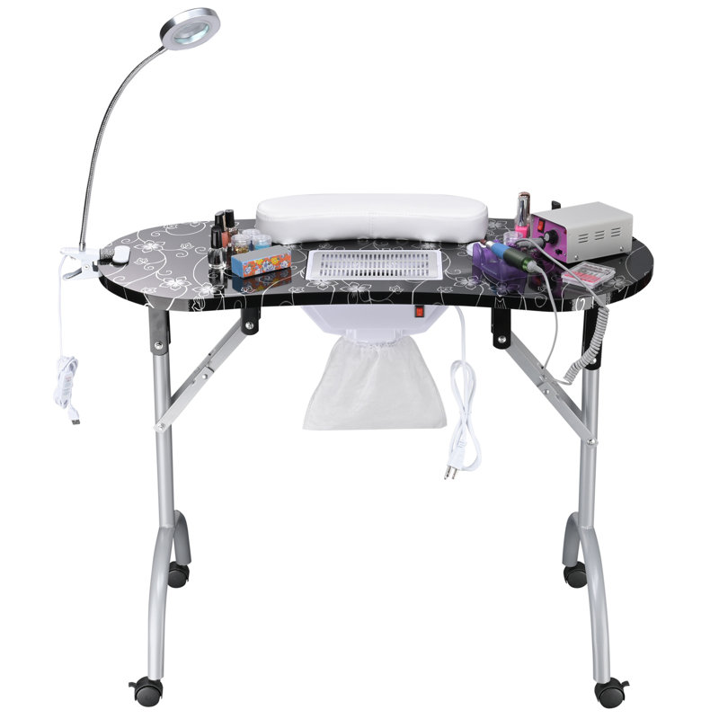 Organisateur de maquillage professionnel pliable portatif, Noir